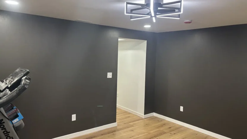 Modern Workout Room with New Abstract Light Fixture